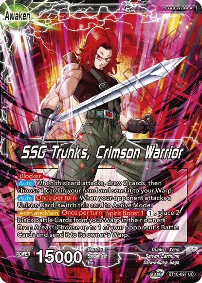 Trunks // SSG Trunks, Crimson Warrior (BT16-097) [Realm of the Gods] | Enigma On Main