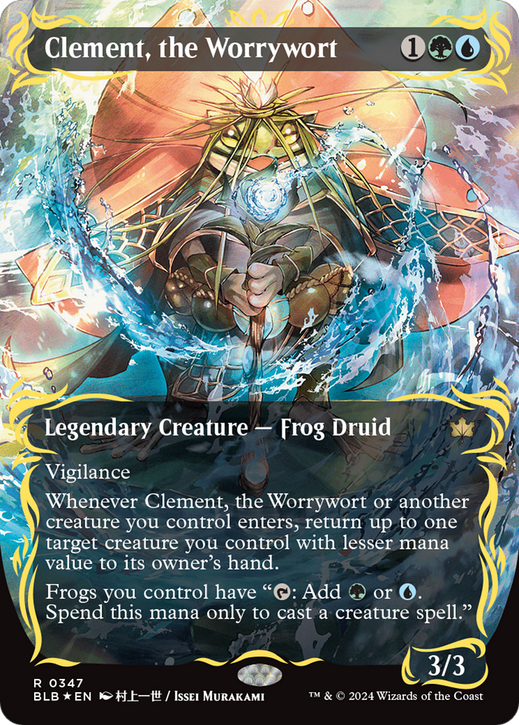 Clement, the Worrywort (Borderless) (Raised Foil) [Bloomburrow] | Enigma On Main