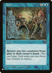 Undo [The List Reprints] | Enigma On Main