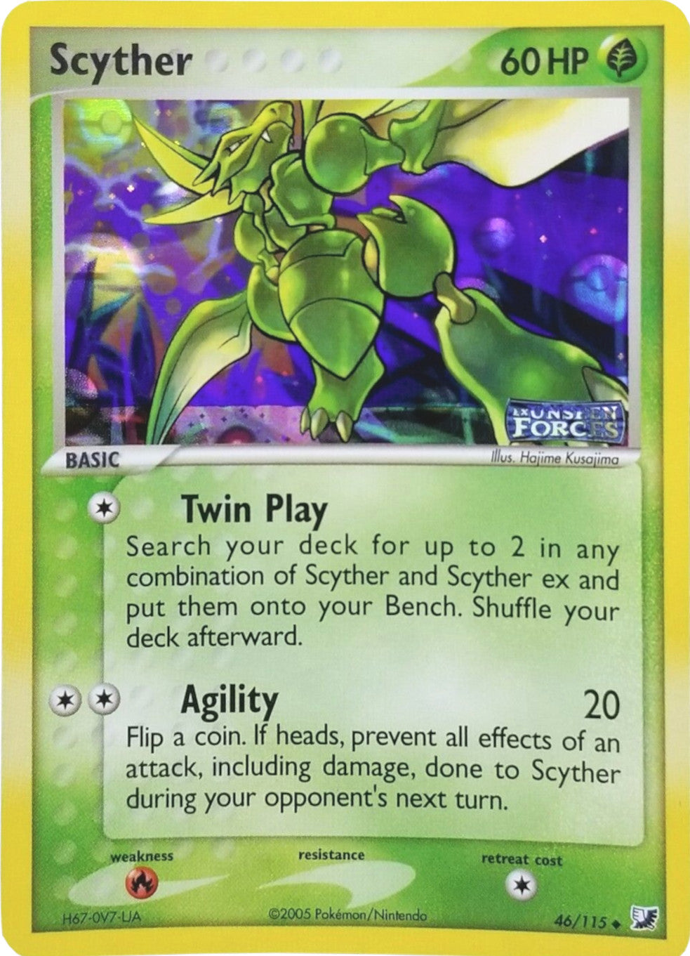 Scyther (46/115) (Stamped) [EX: Unseen Forces] | Enigma On Main