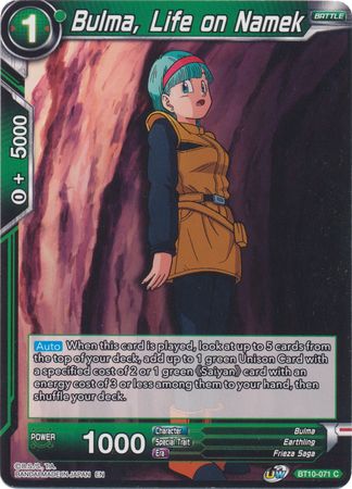 Bulma, Life on Namek (BT10-071) [Rise of the Unison Warrior 2nd Edition] | Enigma On Main