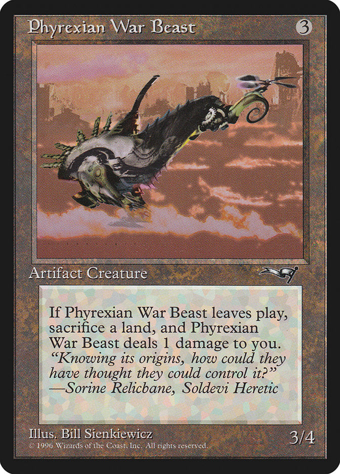 Phyrexian War Beast (Signature on Left) [Alliances] | Enigma On Main