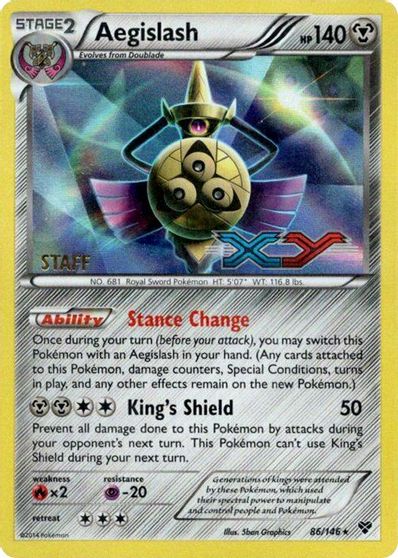 Aegislash (86/146) (Staff Prerelease Promo) [XY: Black Star Promos] | Enigma On Main