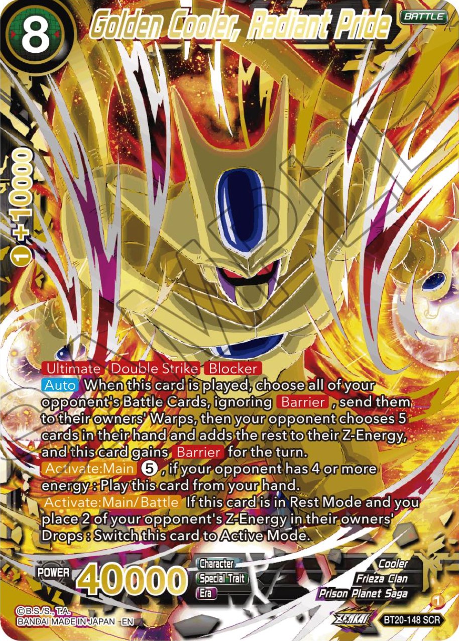 Golden Cooler, Radiant Pride (Alternate Art) (BT20-148) [Power Absorbed] | Enigma On Main