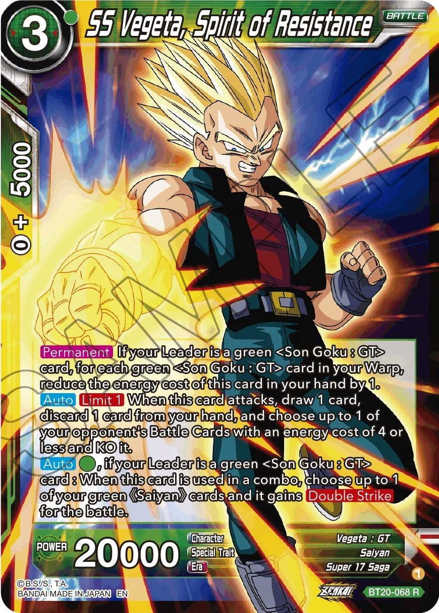 SS Vegeta, Spirit of Resistance (BT20-068) [Power Absorbed] | Enigma On Main