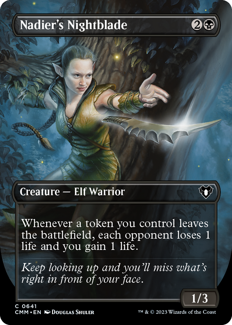 Nadier's Nightblade (Borderless Alternate Art) [Commander Masters] | Enigma On Main