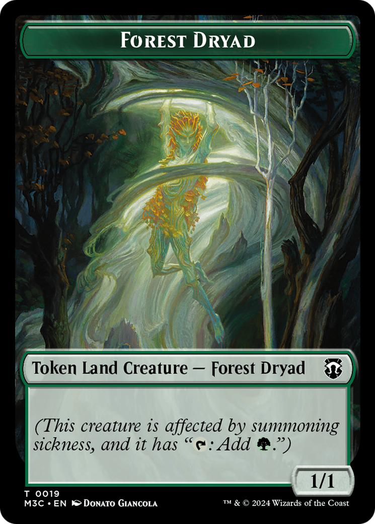 Forest Dryad // Vivien Reid Emblem Double-Sided Token [Modern Horizons 3 Commander Tokens] | Enigma On Main