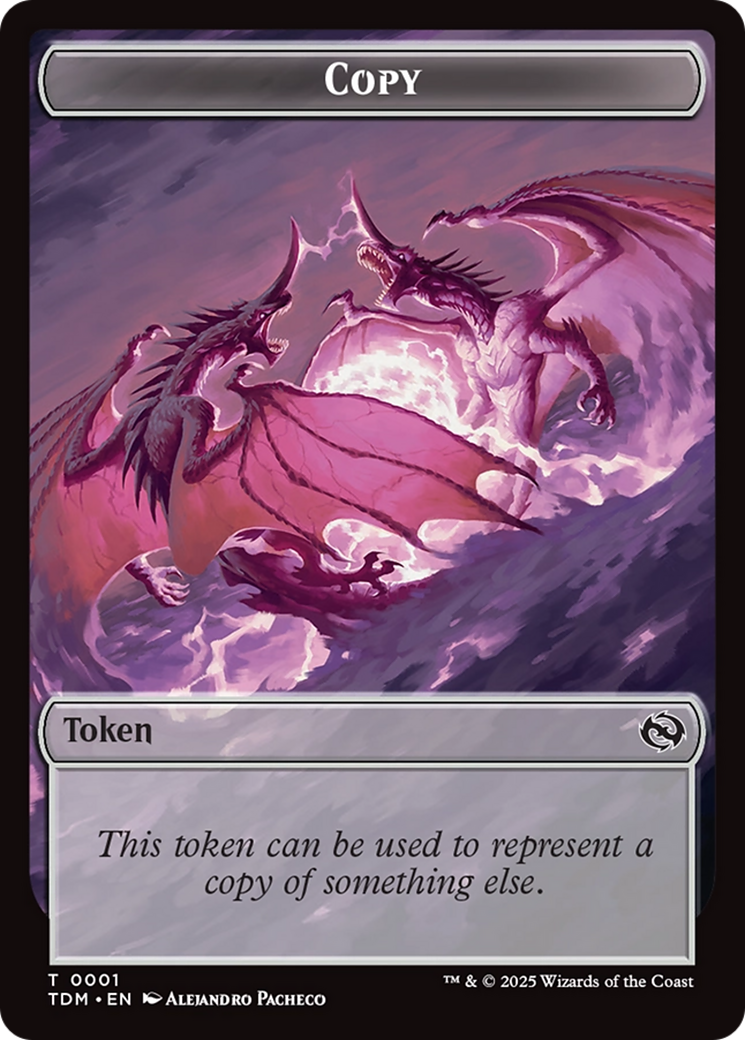 Copy // Dragon (0014) Double-Sided Token [Tarkir: Dragonstorm Commander Tokens] | Enigma On Main