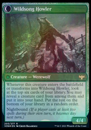 Howlpack Piper // Wildsong Howler [Innistrad: Crimson Vow Prerelease Promos] | Enigma On Main