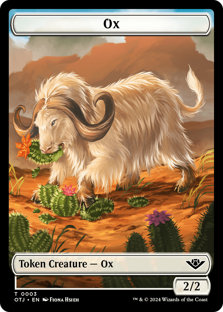 Mercenary // Ox Double-Sided Token [Outlaws of Thunder Junction Tokens] | Enigma On Main