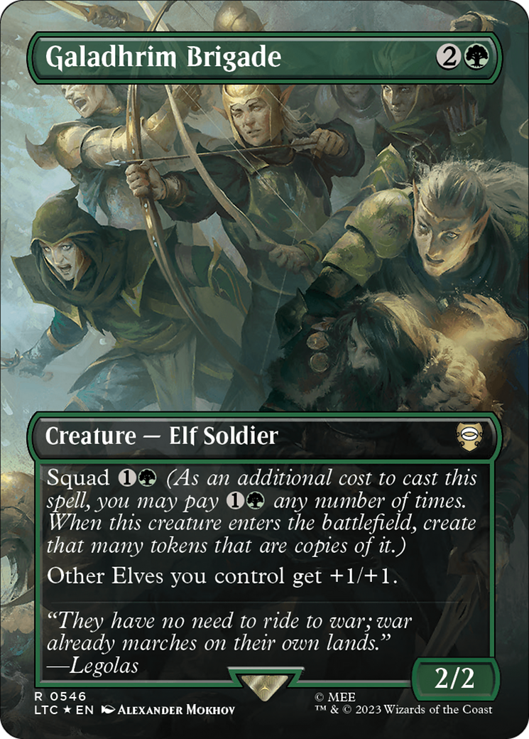 Galadhrim Brigade (Borderless) (Surge Foil) [The Lord of the Rings: Tales of Middle-Earth Commander] | Enigma On Main