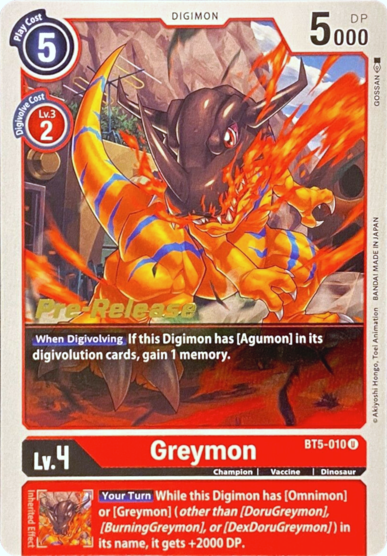 Greymon [BT5-010] [Battle of Omni Pre-Release Promos] | Enigma On Main