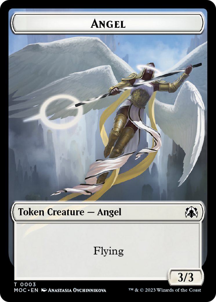 Angel (3) // Demon Double-Sided Token [March of the Machine Commander Tokens] | Enigma On Main