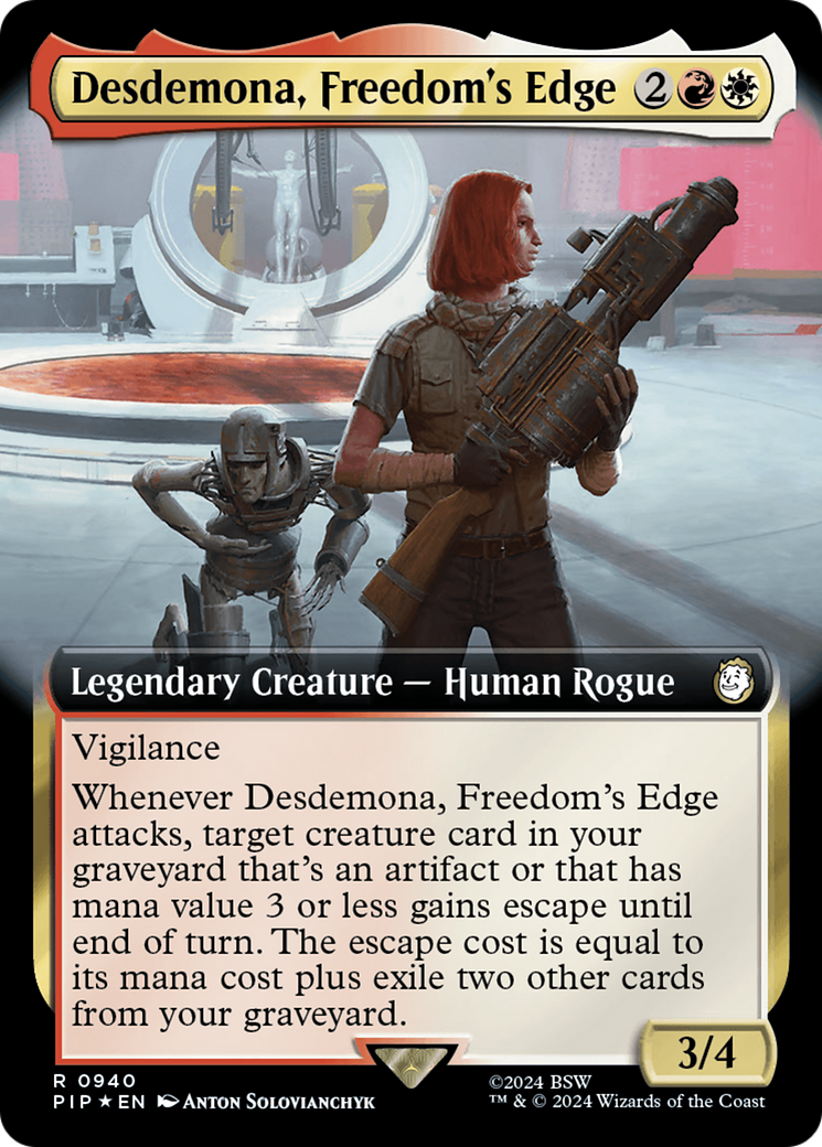 Desdemona, Freedom's Edge (Extended Art) (Surge Foil) [Fallout] | Enigma On Main