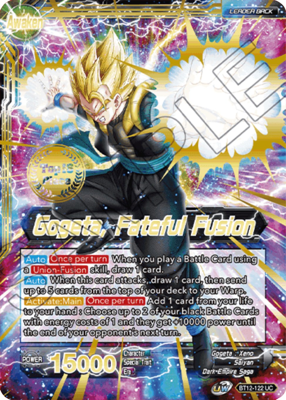 Son Goku & Vegeta // Gogeta, Fateful Fusion (2021 Championship Top 16) (BT12-122) [Tournament Promotion Cards] | Enigma On Main