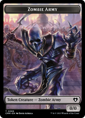 Human Warrior // Zombie Army Double-Sided Token [Commander Masters Tokens] | Enigma On Main