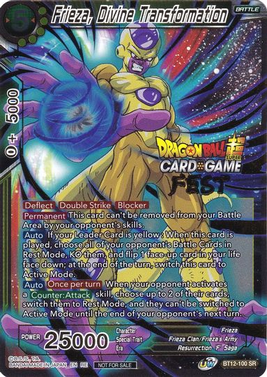 Frieza, Divine Transformation (Card Game Fest 2022) (BT12-100) [Tournament Promotion Cards] | Enigma On Main