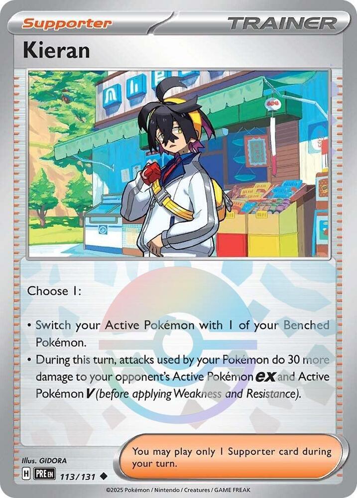 Kieran (113/131) (Poke Ball Pattern) [Scarlet & Violet: Prismatic Evolutions] | Enigma On Main