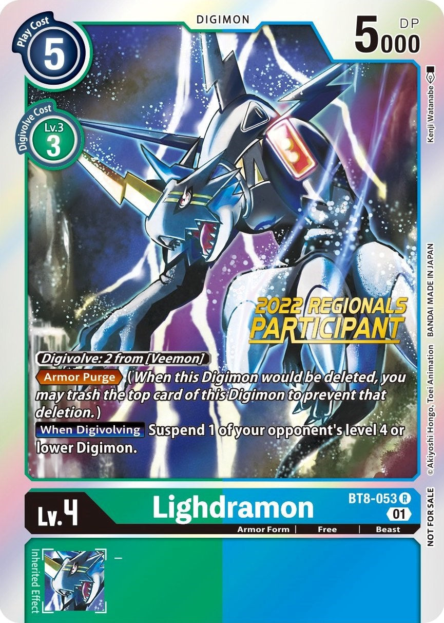 Lighdramon [BT8-053] (2022 Championship Offline Regional) (Online Participant) [New Awakening Promos] | Enigma On Main