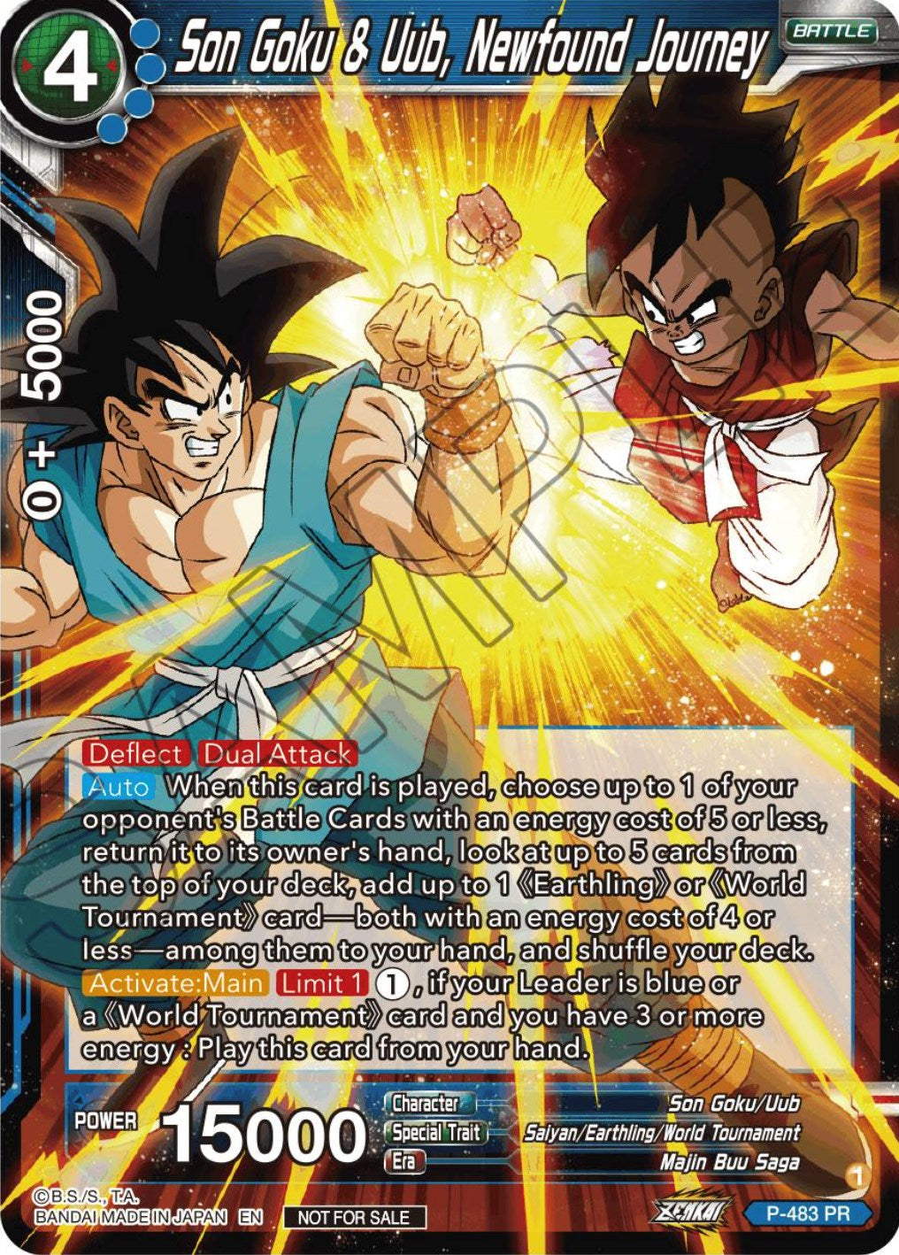 Son Goku & Uub, Newfound Journey (Zenkai Series Tournament Pack Vol.3) (P-483) [Tournament Promotion Cards] | Enigma On Main