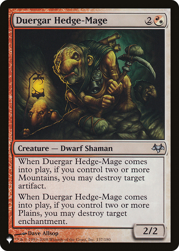 Duergar Hedge-Mage [The List Reprints] | Enigma On Main