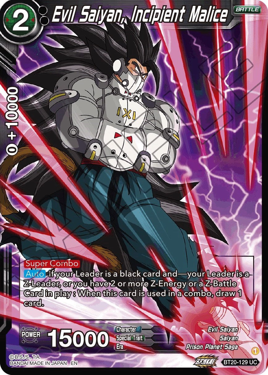 Evil Saiyan, Incipient Malice (BT20-129) [Power Absorbed] | Enigma On Main