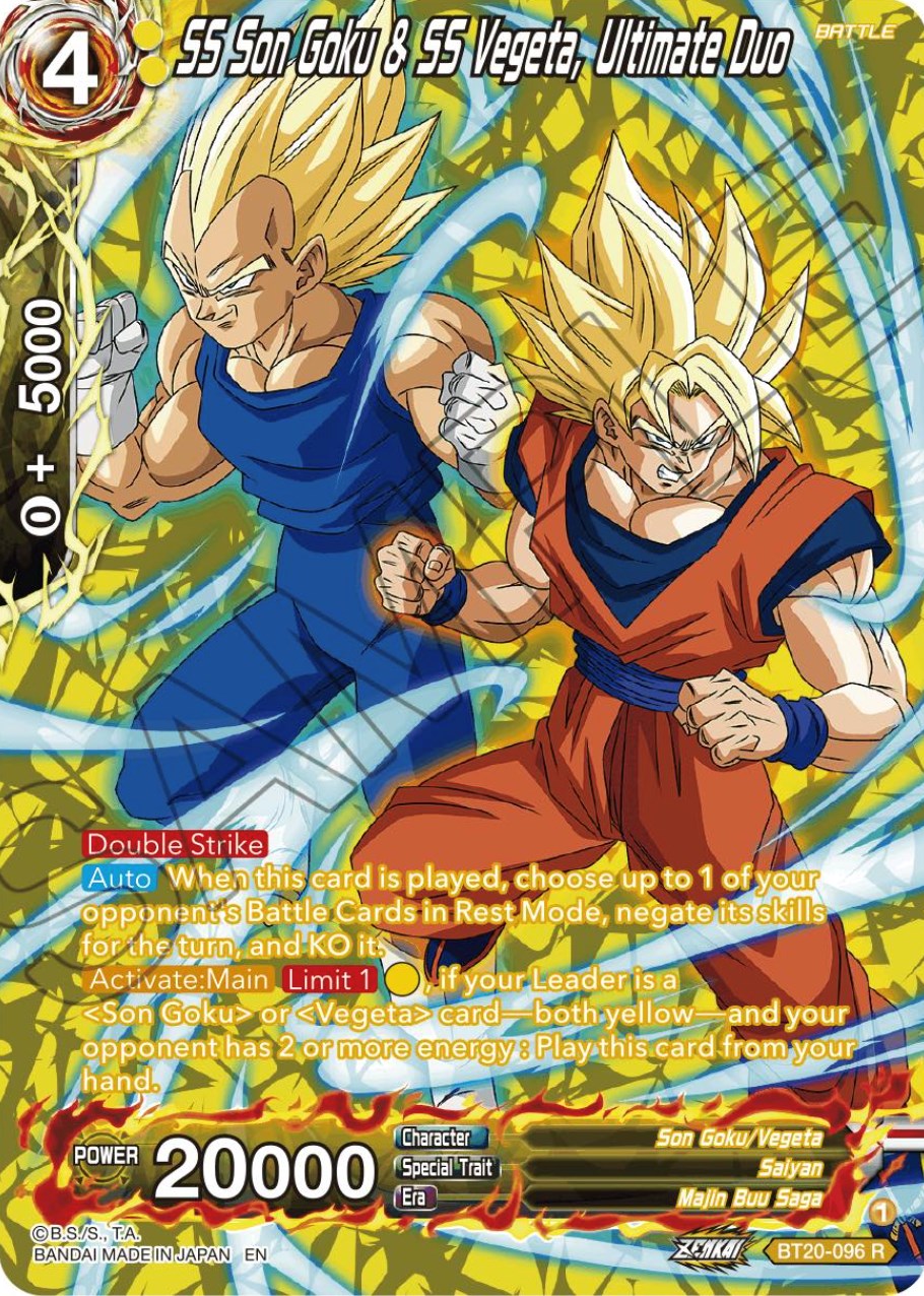 SS Son Goku & SS Vegeta, Ultimate Duo (Silver Foil) (BT20-096) [Power Absorbed] | Enigma On Main