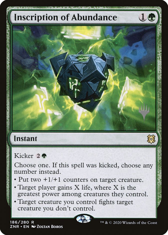 Inscription of Abundance (Promo Pack) [Zendikar Rising Promos] | Enigma On Main