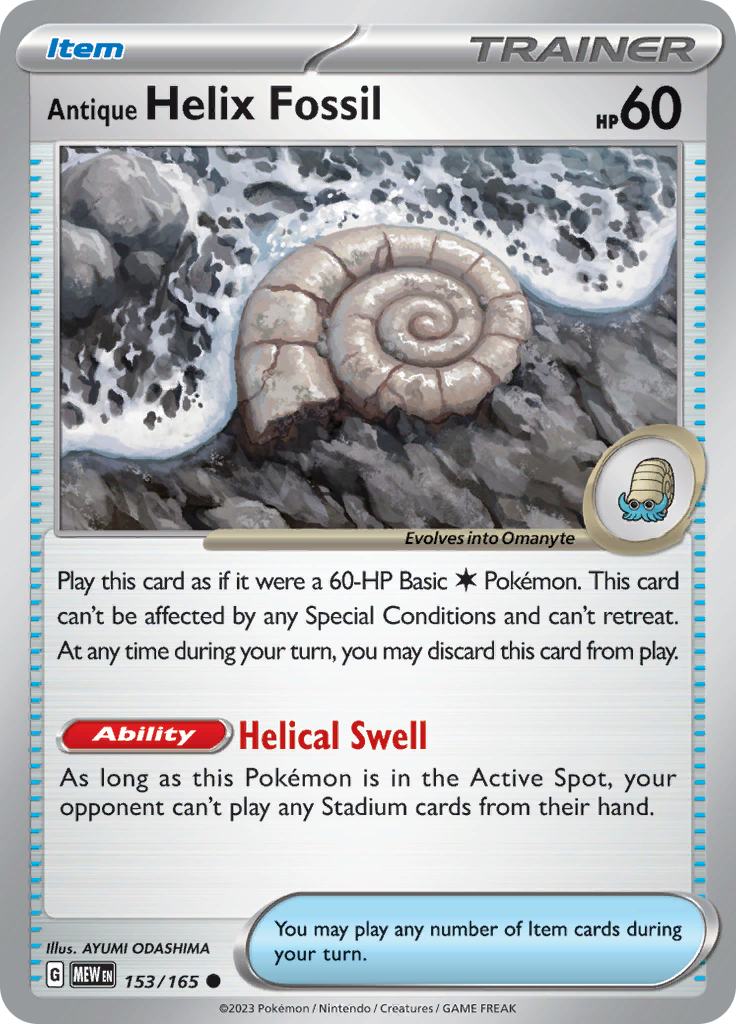 Antique Helix Fossil (153/165) [Scarlet & Violet: 151] | Enigma On Main