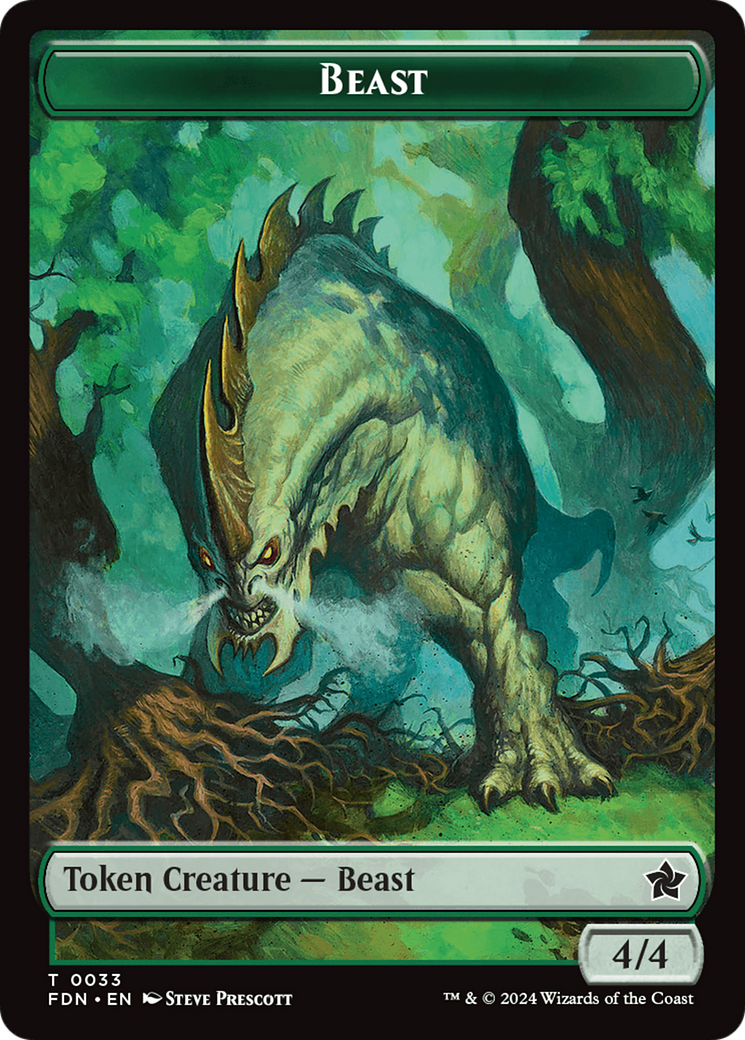 Dog // Beast (0033) Double-Sided Token [Foundations Tokens] | Enigma On Main