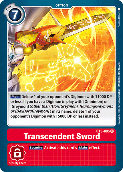 Transcendent Sword [BT5-095] [Battle of Omni] | Enigma On Main