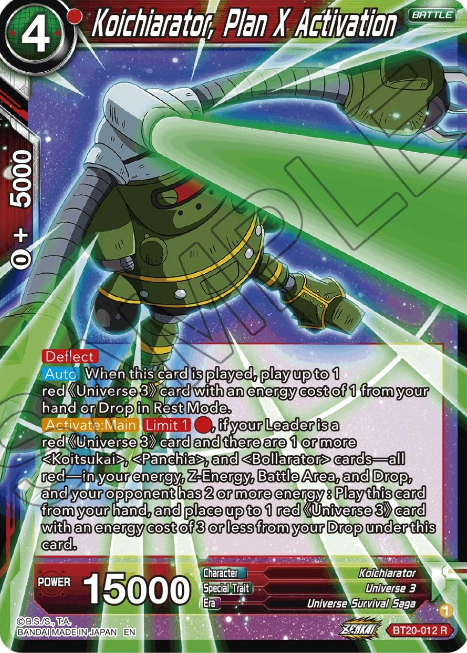 Koichiarator, Plan X Activation (BT20-012) [Power Absorbed] | Enigma On Main