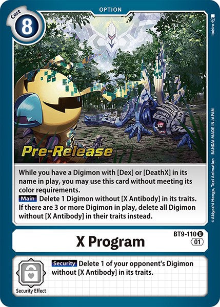 X Program [BT9-110] [X Record Pre-Release Promos] | Enigma On Main