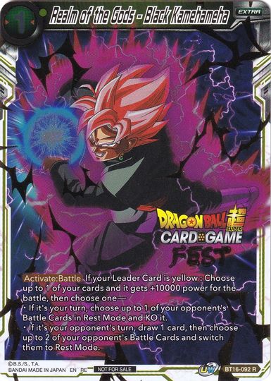 Realm of the Gods - Black Kamehameha (Card Game Fest 2022) (BT16-092) [Tournament Promotion Cards] | Enigma On Main