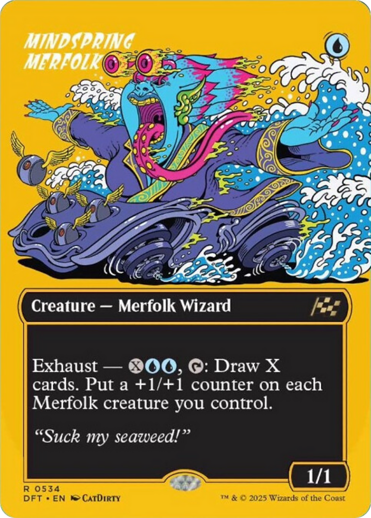 Mindspring Merfolk (Borderless) (First-Place Foil) [Aetherdrift] | Enigma On Main