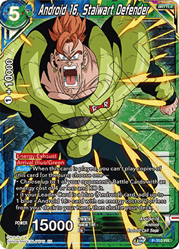 Android 16, Stalwart Defender (Winner Stamped) (P-310_PR) [Tournament Promotion Cards] | Enigma On Main