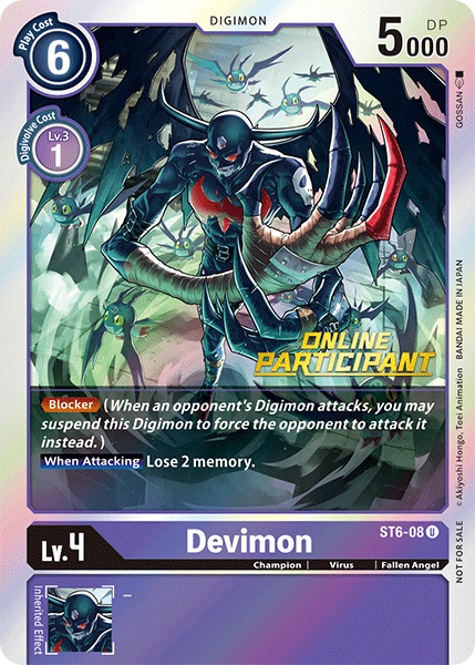 Devimon [ST6-08] (Online Participant) [Starter Deck: Venomous Violet Promos] | Enigma On Main