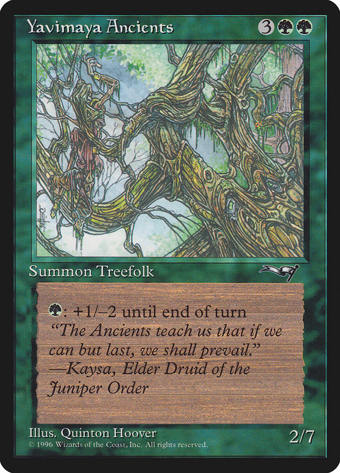 Yavimaya Ancients (Druid Art) [Alliances] | Enigma On Main