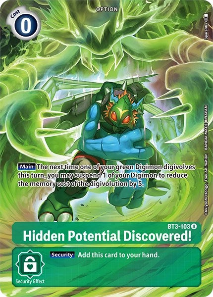 Hidden Potential Discovered! [BT3-103] (Alternate Art) [Dimensional Phase] | Enigma On Main