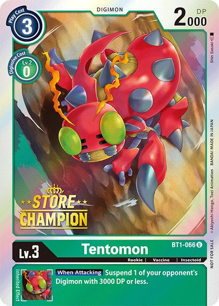 Tentomon [BT1-066] (Store Champion) [Release Special Booster Promos] | Enigma On Main