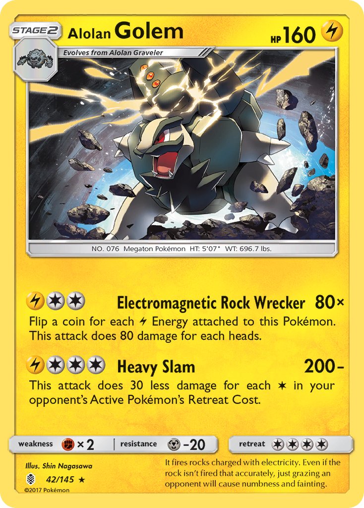 Alolan Golem (42/145) (Cosmos Holo) (Blister Exclusive) [Sun & Moon: Guardians Rising] | Enigma On Main