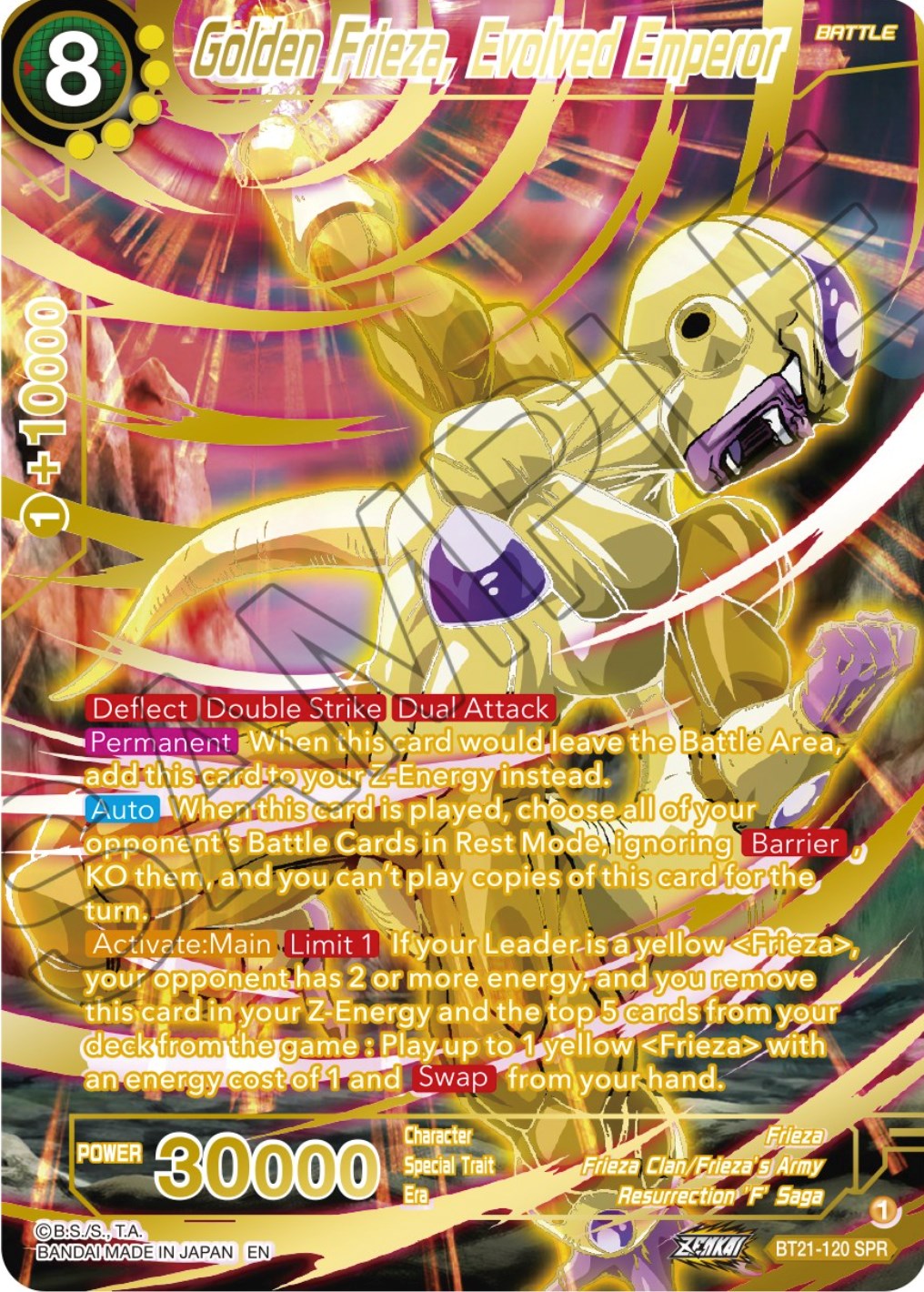 Golden Frieza, Evolved Emperor (SPR) (BT21-120) [Wild Resurgence] | Enigma On Main