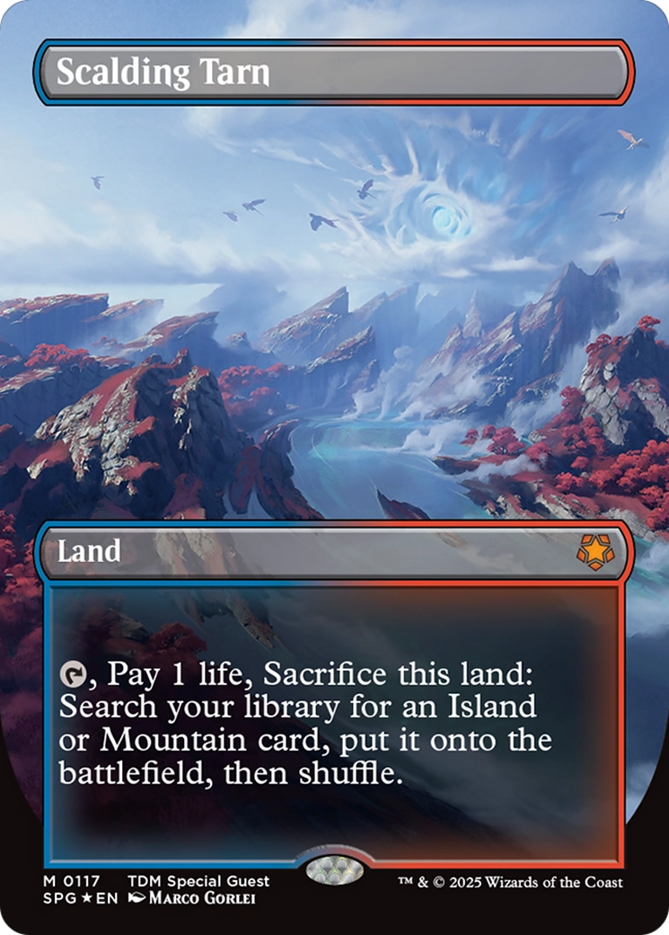 Scalding Tarn (Borderless) (Dragonscale Foil) [Tarkir: Dragonstorm Special Guests] | Enigma On Main