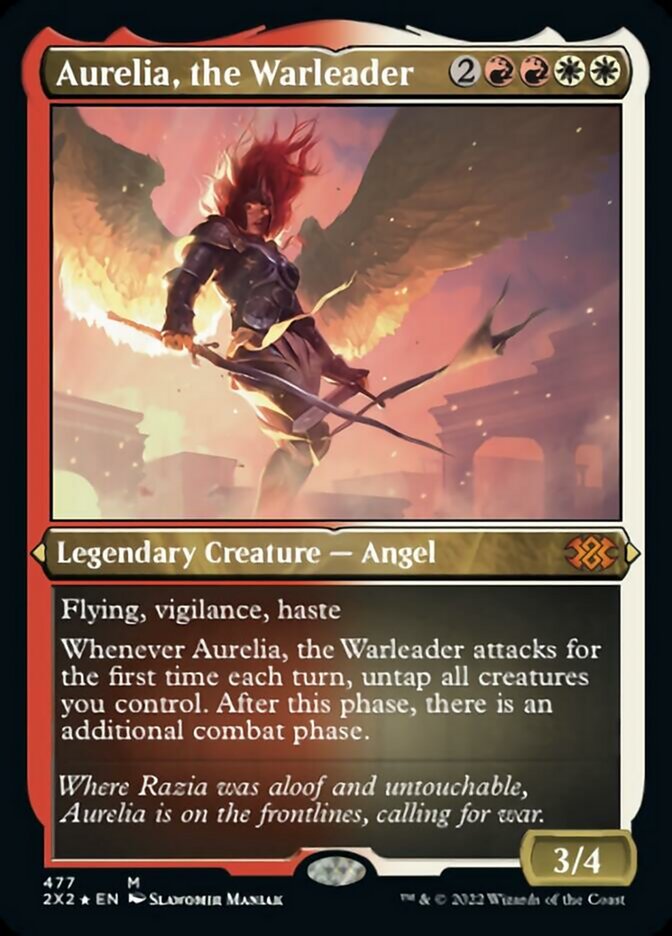 Aurelia, the Warleader (Foil Etched) [Double Masters 2022] | Enigma On Main