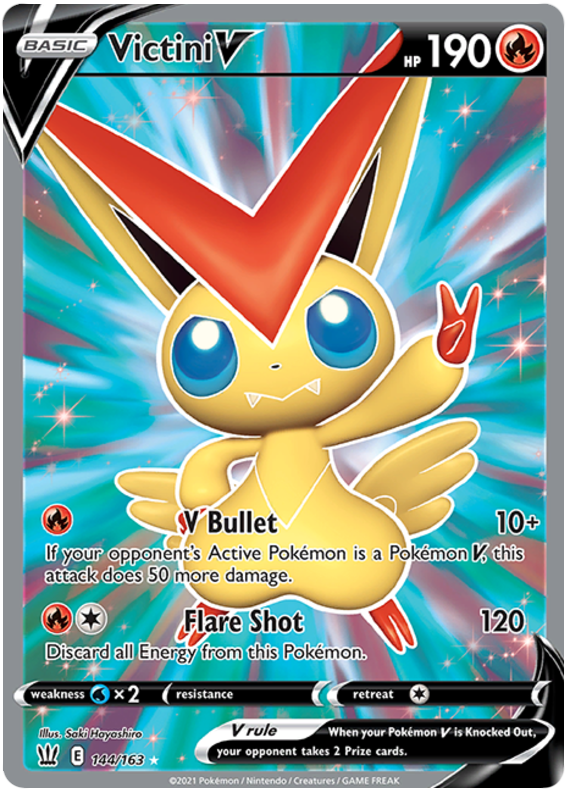 Victini V (144/163) [Sword & Shield: Battle Styles] | Enigma On Main