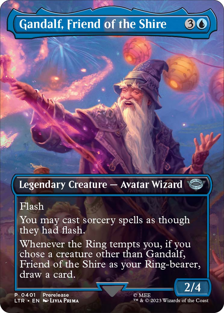 Gandalf, Friend of the Shire (Borderless Alternate Art) [The Lord of the Rings: Tales of Middle-Earth] | Enigma On Main