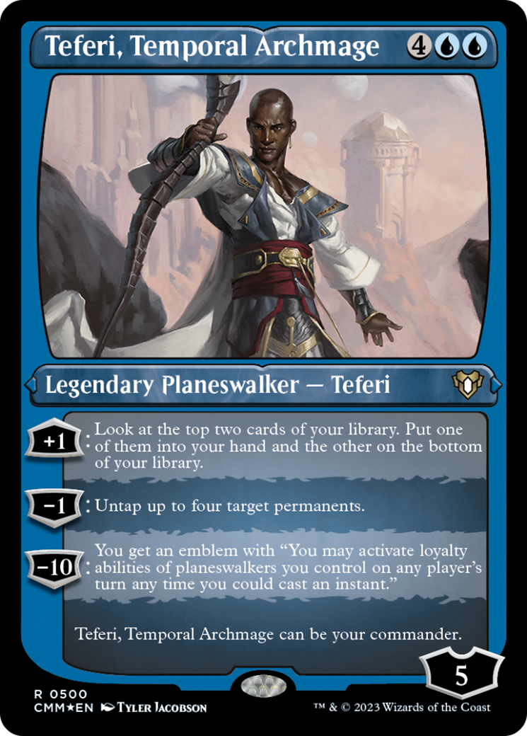 Teferi, Temporal Archmage (Foil Etched) [Commander Masters] | Enigma On Main