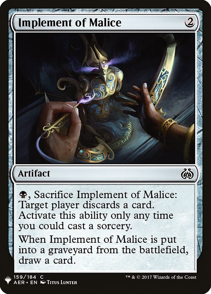 Implement of Malice [Mystery Booster] | Enigma On Main