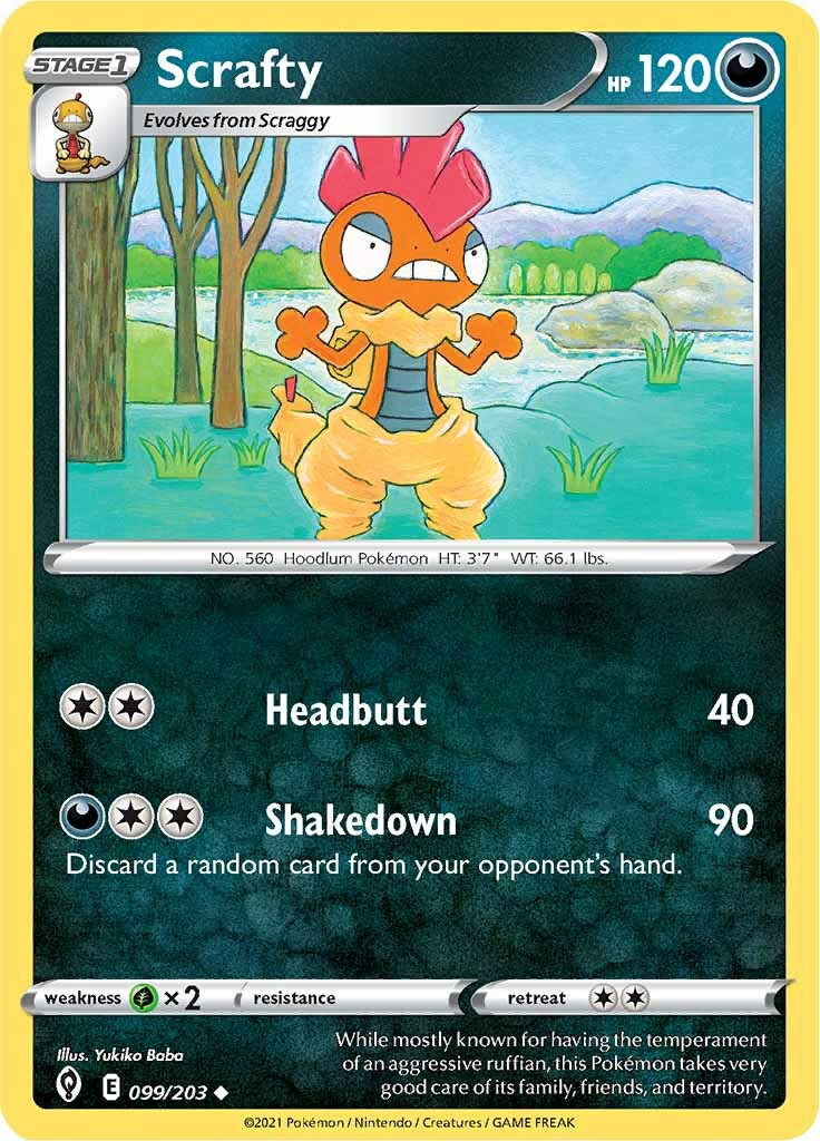 Scrafty (099/203) [Sword & Shield: Evolving Skies] | Enigma On Main