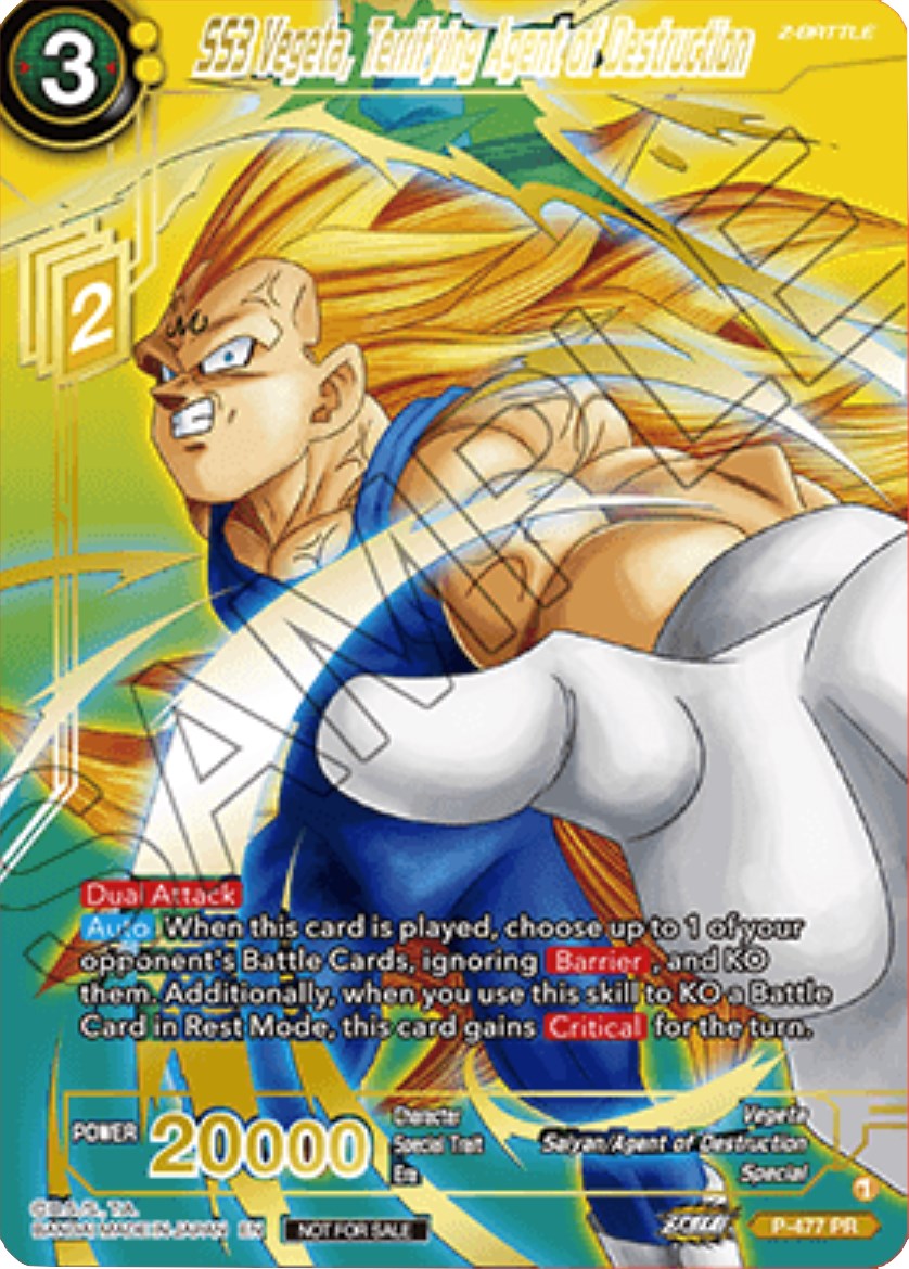 SS3 Vegeta, Terrifying Agent of Destruction (Gold-Stamped) (P-477) [Tournament Promotion Cards] | Enigma On Main